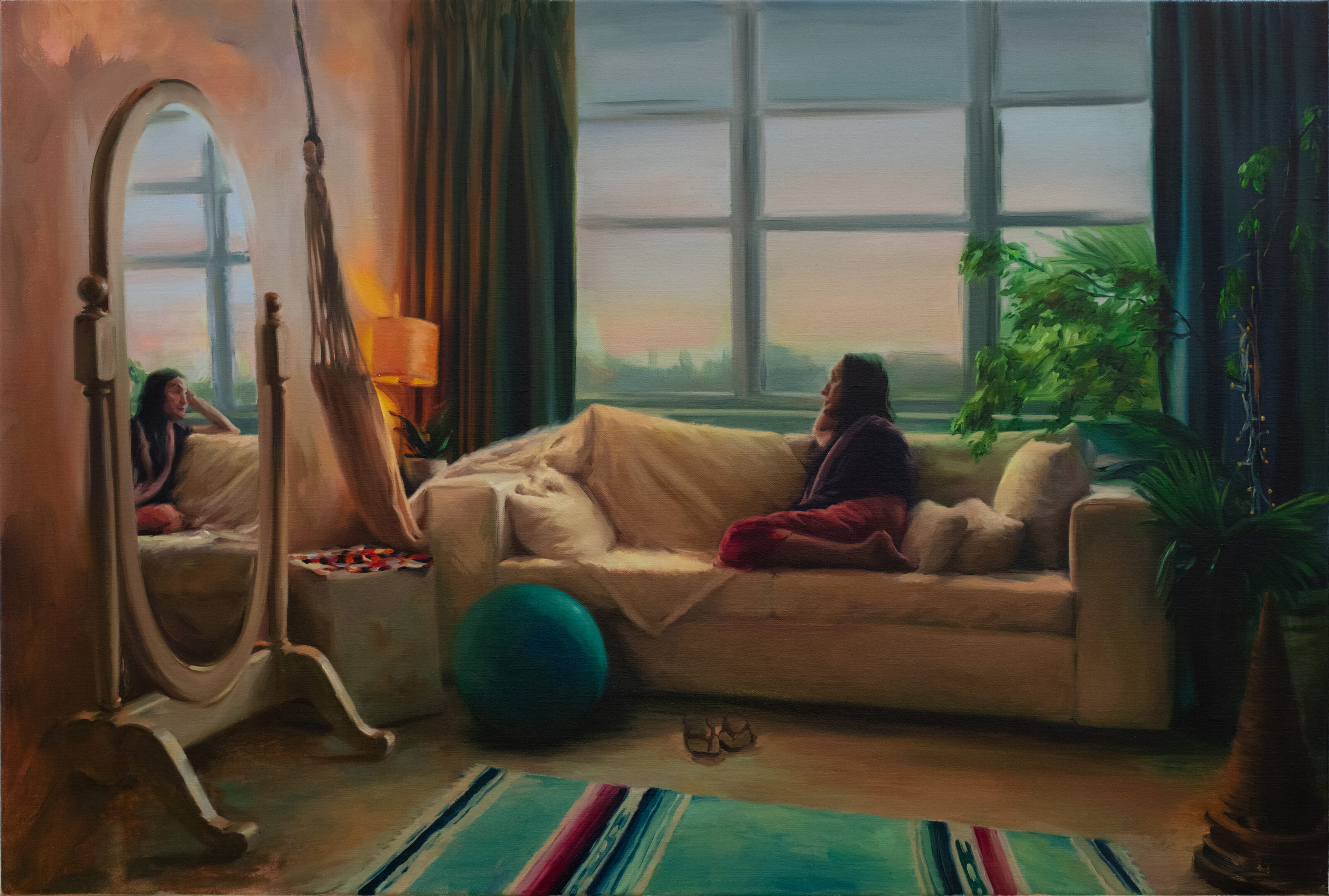 Flamingo Light, 2026. Oil on canvas, 26 x 40 in